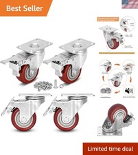 3 inch Heavy Duty Casters Load 1500lbs,Lockable Bearing Caster Wheels with Br...