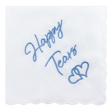 Wedding Handkerchief Happy Tears Handkerchief 11.8x11.8 inches for Bride and ...
