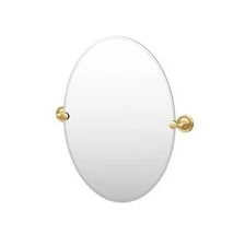5059 Designer II Frameless Oval Pivot Mirror, 26.5 Inch, Brushed Brass