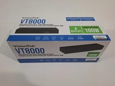 VisionTek VT8000 USB-C 4X Monitor Docking Station Quad 4 Displays - 100W Power