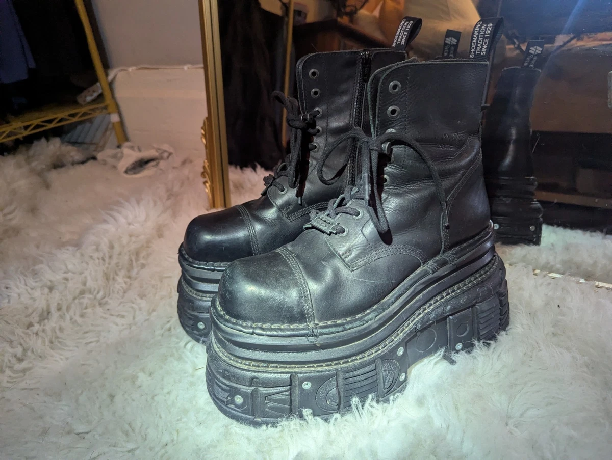 靴 NewRock leather boots grunge size 38 y2k New Rock Leather Boots for Women for sale | eBay