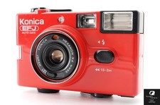   TESTED  Konica EFJ Red Auto Date 35mm Point  Shoot Film Camera From JAPAN C529