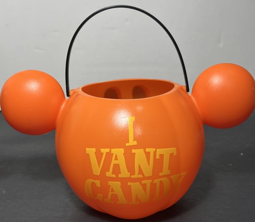 Disney Parks Minnie & Mickey Mouse Mini Small Halloween Pumpkin Candy Pail Set - Picture 5 of 8