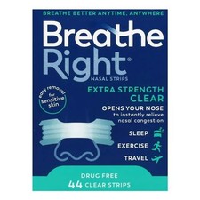 Breathe Right Extra Strength for Sensitive Skin 44 Clear Strips New In Box
