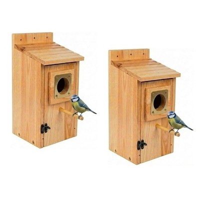 Cedar Bird House Outdoor 2 Pack Copper Guard Nesting Box For Bluebird Finch