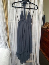 Zimmermann Navy Silk Chiffon Halter Dress Size 2 - Hi-Low Hemline