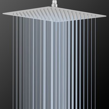 12 Inch Rain Shower Head, 12" Square Rainfall  High Pressure Stainless Steel...