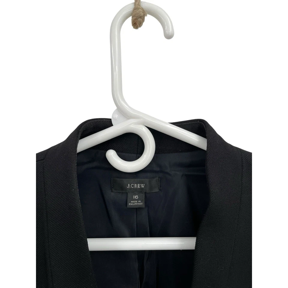 J Crew Going Out Blazer In Stretch Twill Black Size 16 - Image 2 of 4