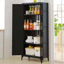 NEW Kitchen Pantry Cabinet, Metal Storage Cabinet with Shelves for Home, Office