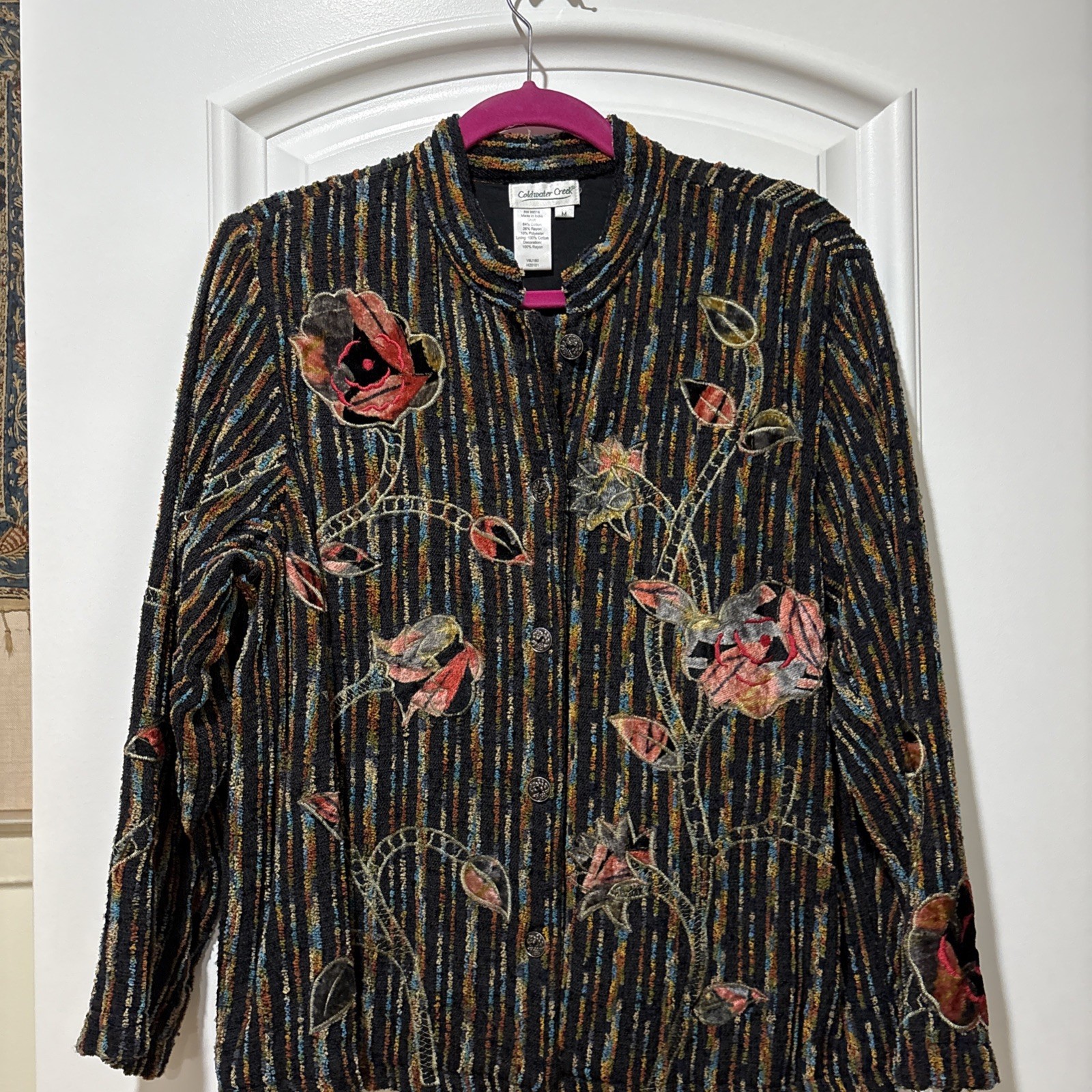 Coldwater Creek Jacket Multicolor Embroidered Boh… - image 12