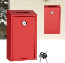 Money Drop Box with Lock and Slot, Money Lock Box with Slot on Top, Metal Don...