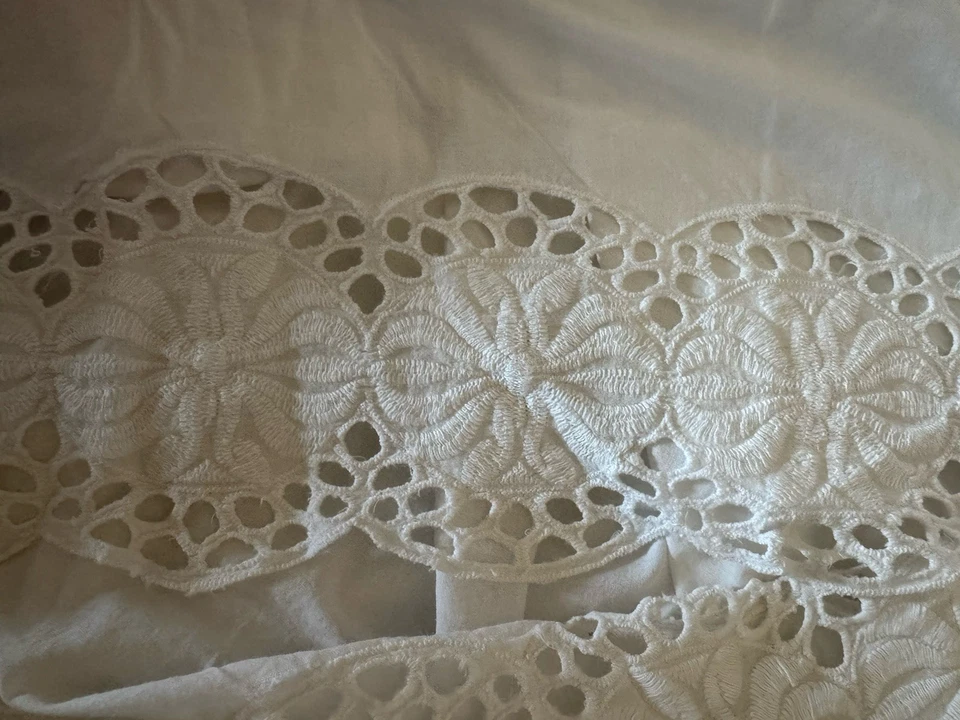 Conjunto de pijama branco vitoriano chique gasto 3B sem mangas todo algodão + destaque de renda M - Imagem 4 de 4