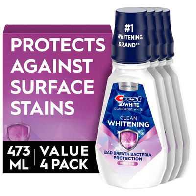 3D White Glamorous White Alcohol Free Multi-Care Whitening Mouthwash, Hydroge...