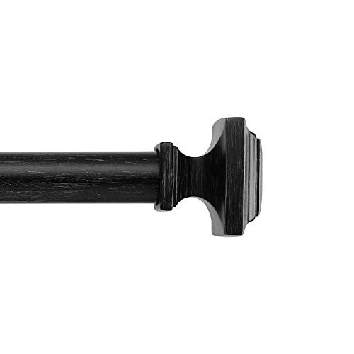 MODE Farmhouse Collection 1 1/8" Diameter Curtain Rod Set with Cottage Square