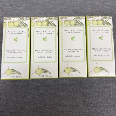 Lot of 4 Amla Glow by Dr. Raj Kanodia Rejuvenating Youth Oil 1oz 30ml Each NEW