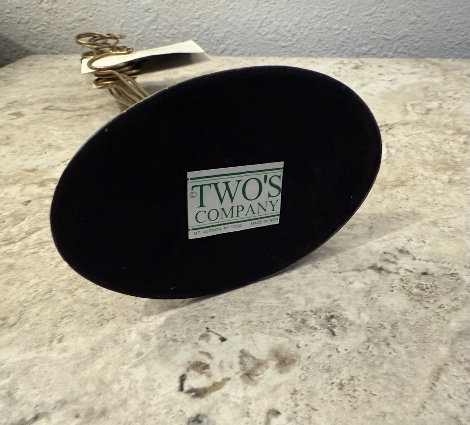 Nuevo marco de exhibición de fotos de pavo real de Two’s Company de bronce Dead Stock Foto 2 de 4