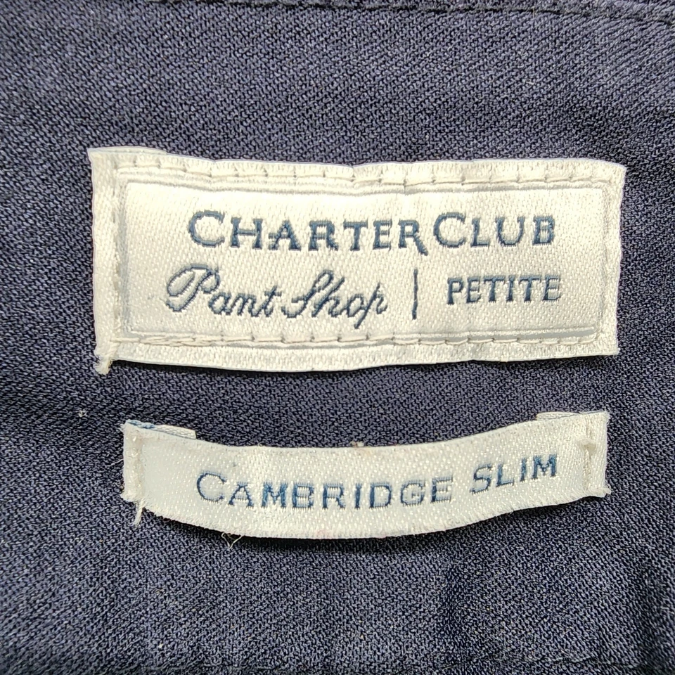 Charter Club Pants Womens 4PS Blue Pull On Cambridge Slim Leg Stretch Office  - Image 3 of 4