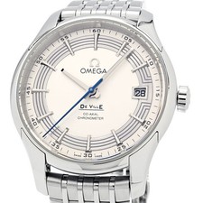 OMEGA WATCH DE VILLE HOUR VISION 431.30.41.21.02.001 DATE SILVER AUTOMATIC MEN'S