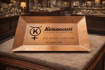 Vintage Kennecott Copper Corporation Commemorative Tray from the Ray Mine Divsn!