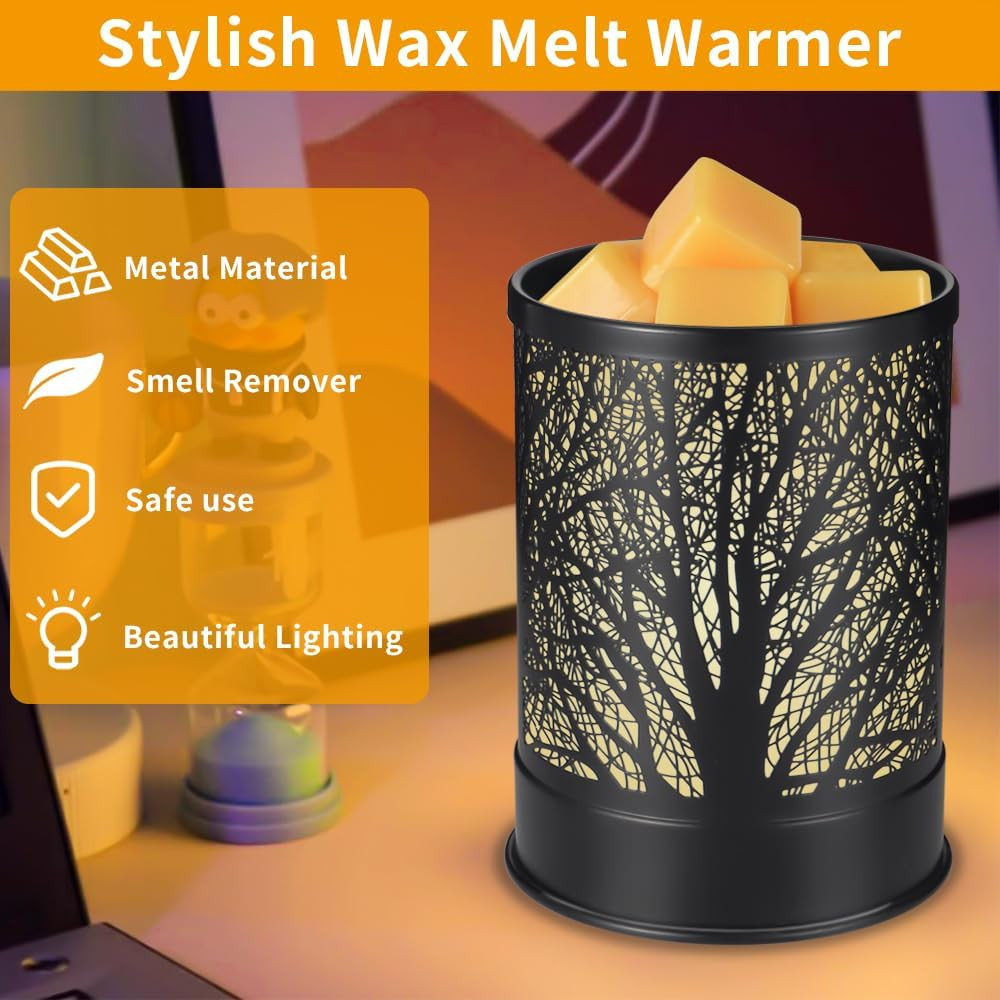Metal Wax Melts Warmer, 2-In-1 Electric Scented Candle Wax Melter and Cubes, Aro