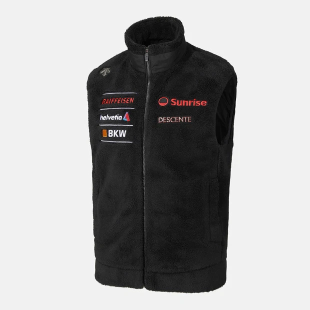 DESCENTE SWISS SKI Sherpa Fleece Vest BLACK ASIAN FIT - Image 2 of 4