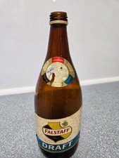 FALSTAFF BEER VINTAGE QUART BOTTLE PAPER LABEL BROWN BOTTLE 1960'S