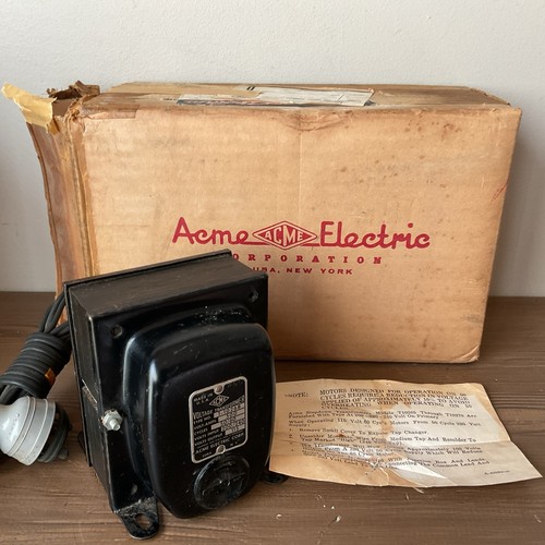 Vtg Rare Acme Voltage Transformer T-10268-500V Electrical-Original Box-AS/IS
