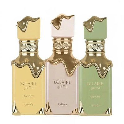 Lattafa Eclaire Trio Collection Pistache, Banoffi and Eclaire EDP 3.4 oz