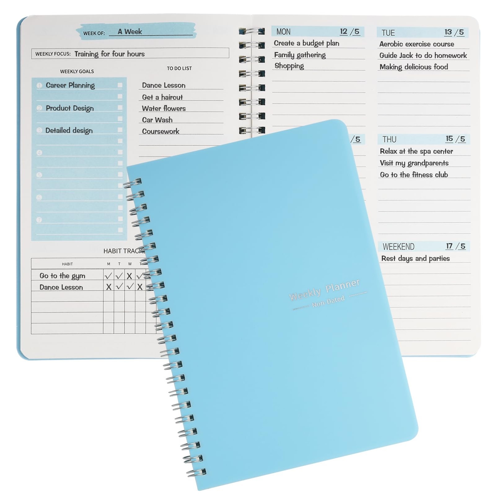 agenda planificateur a5 – vue détaillée