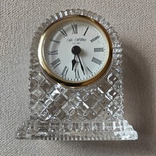 H&uuml;bsche Wm. Widdop Kamin-/Schreibtischuhr - 24% Bleikristall - 12 cm x 10 cm - funktioniert