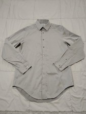 Calvin Klein Dress Shirt Men's 15 32/33, Grey, Slim Fit non iron Z1