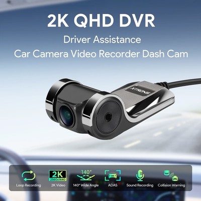 XTRONS ADAS DashCam 2K Video 2560*1440 QHD DVR 140° Nachtsicht Collision Warning