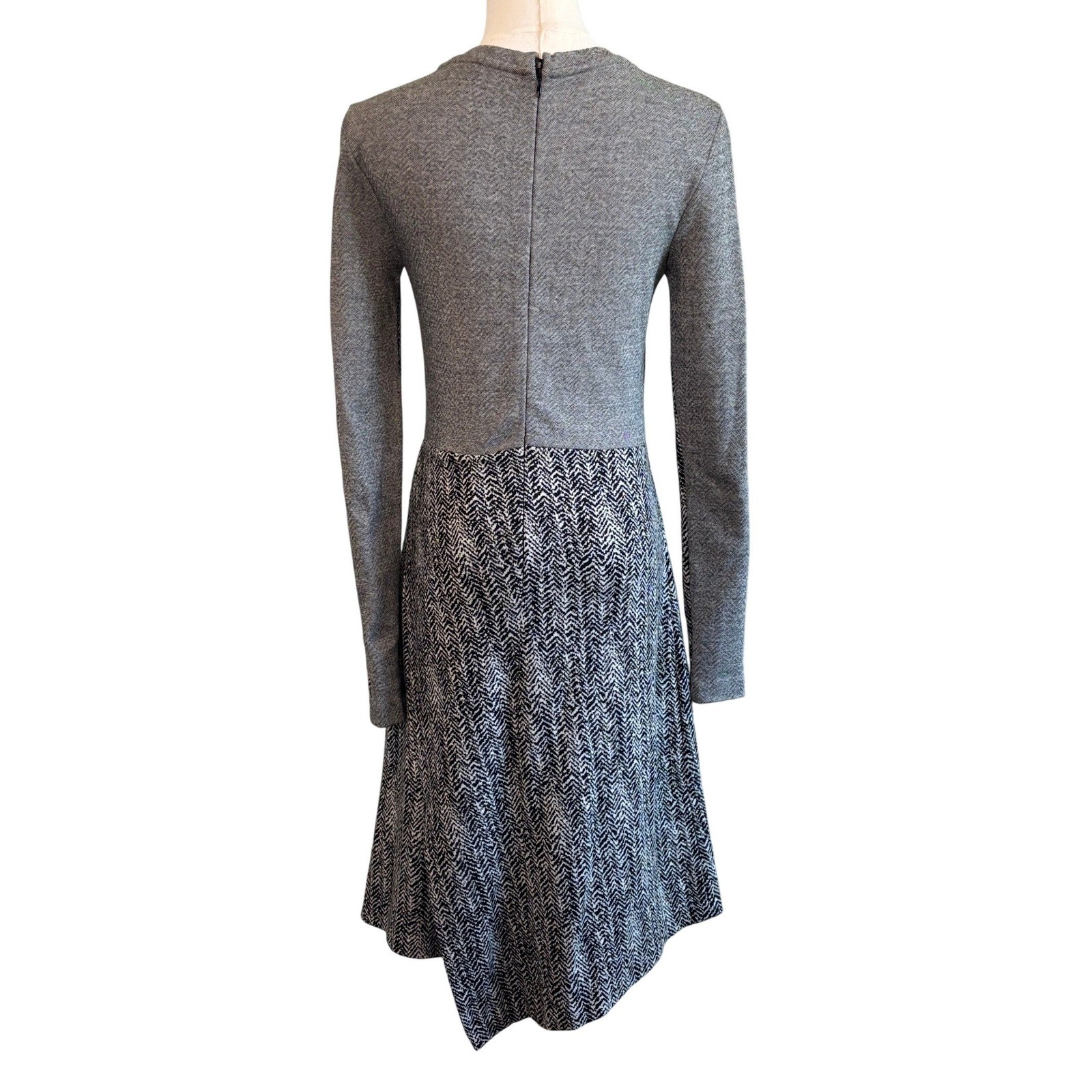 Stella McCartney Herringbone Dress Black White Womens IT 42 US 6-8 Office Luxury image 2