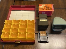 Vintage Kodak Slide 400 35mm  Storage Box W/ Working Slide Viewer & Accs.