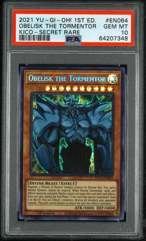 YGO Obelisk the Tormentor 1st Edition SECRET Pharaoh’s Rare KICO-EN064 PSA 10