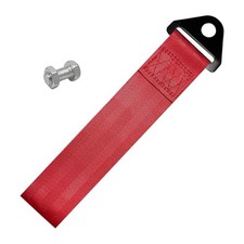 Racing Tow Strap, Nylon Decorative Trailer Belt JDM Sports Towing Hook Red