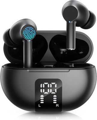 Carego Y42 Pro Black True Wireless Stereo Ear Buds Bluetooth Headphones LED Disp