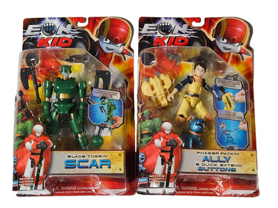 2 EON KID ALLY & QUICK & SCAR 2007 Playmates NIB Phaser Packin