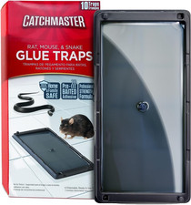 Catchmaster Rat, Snake and Mouse Traps 10Pk, Large Bulk Glue Rat Traps for Home,