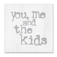 You Me and The Fun Family Home Grey Sign by JAXN BLVD Art, 12x12 Plaque