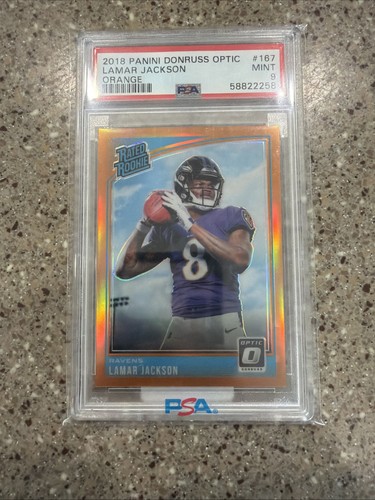 2018 Donruss Optic - Rated Rookie Lamar Jackson #167 Orange /199 (RC) PSA 9 🔥