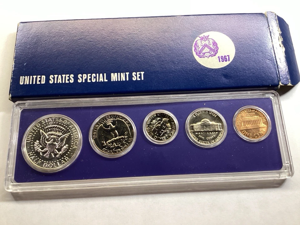 1967 Special Mint Set SMS 5 Coin Set with Silver Kennedy in OGP 092125-77c - Image 2 of 4