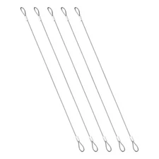 1.5mmD x 12"L Travel Security Cable, 5PCS Luggage Cable with Loop Ends, Silver