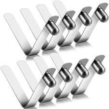 Moxweyeni 8 Pieces Push Button Spring Clips Tent Pole 9mm, Silver