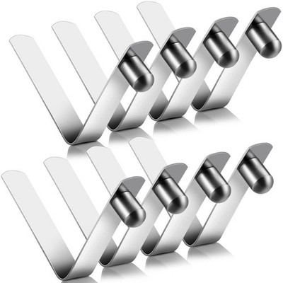 Moxweyeni 8 Pieces Push Button Spring Clips Tent Pole 9mm, Silver 