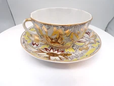 Imperial Lomonosov "Golden Daisy" Porcelain Tea Cup & Saucer Gold Made in USSR