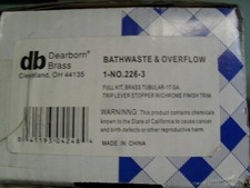 Dearborn Brass 226-3 17GA Bathwaste & Overflow Full Kit Chrome