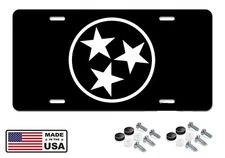 Tennessee Black Tri-Star Aluminium License Plate Highest Quality For All Vehicle