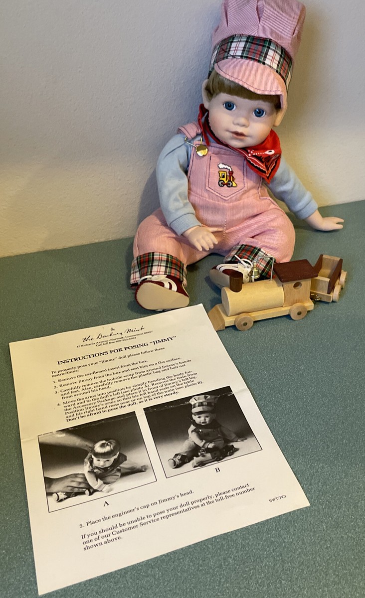 VTG Danbury Mint Porcelain Baby Doll JIMMY TRAIN CONDUCTOR VTG Danbury Mint Porcelain Baby Doll JIMMY TRAIN CONDUCTOR