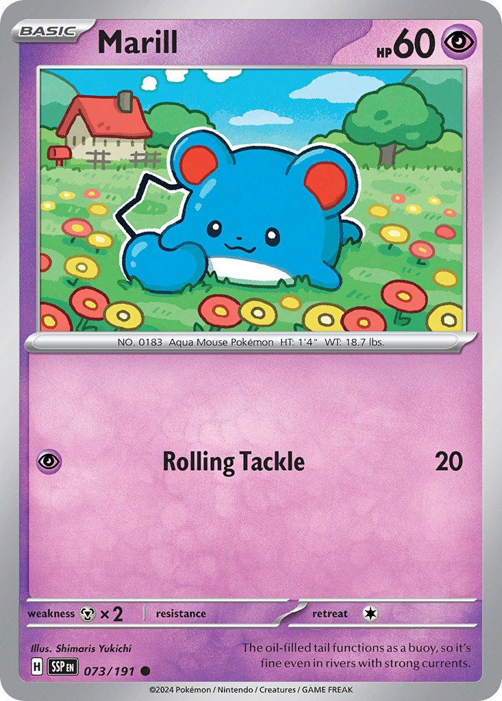 Marill 73/191 Common | Surging Sparks | Pokemon Card